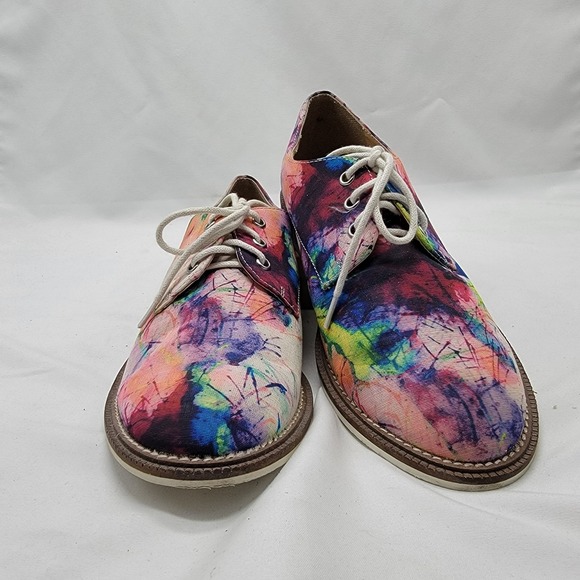 Luichiny Shoes - Luichiny Abstract Art Watercolor Colorful Lucky Girl Shoes Lace Up Size 8M